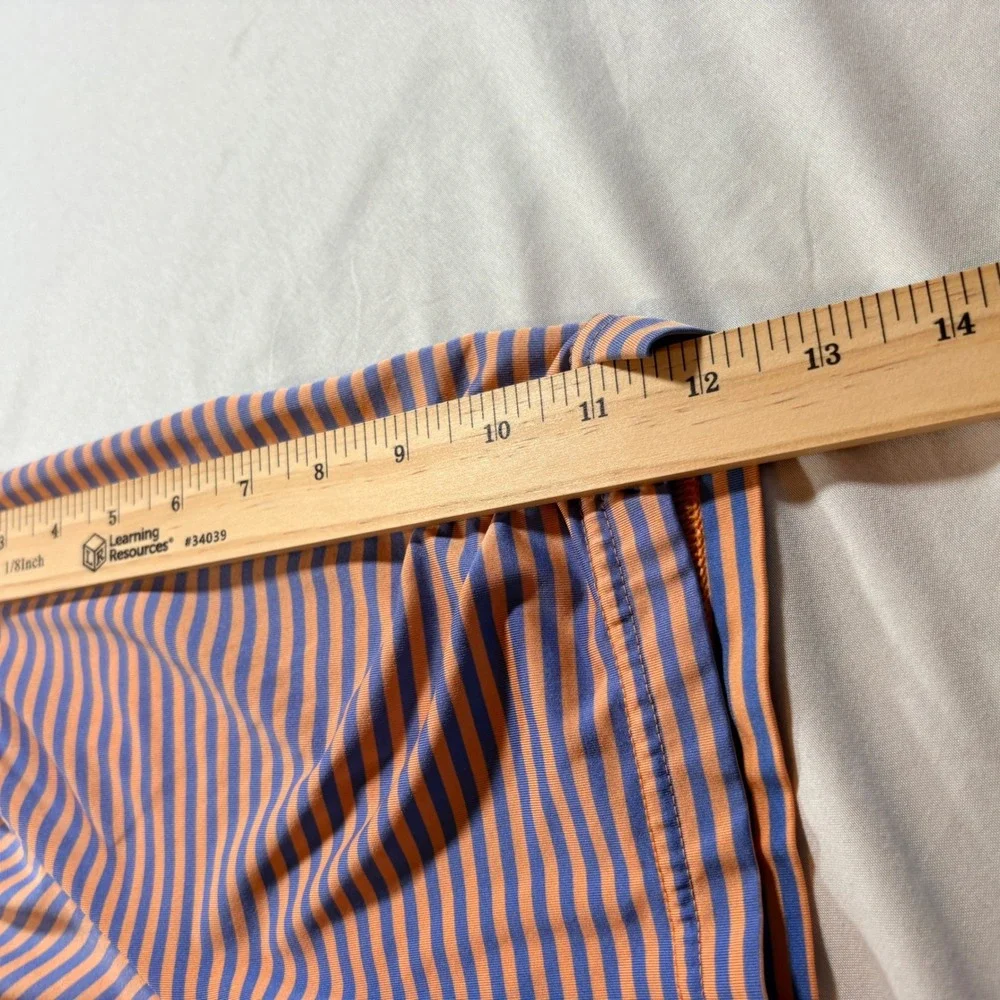 Ralph Lauren RL Golf Polo Mens XL Orange Blue Striped Sharon Golf Club Shirt